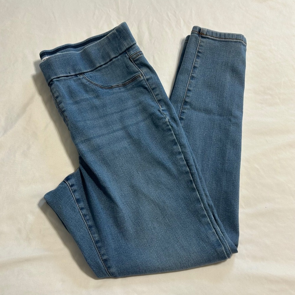 Nine West Heidi Pull On Skinny Jeans Medium Wash Blue Denim Size 12